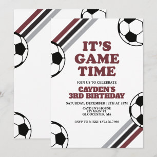 Invitation Moment du match de football  Anniversaire