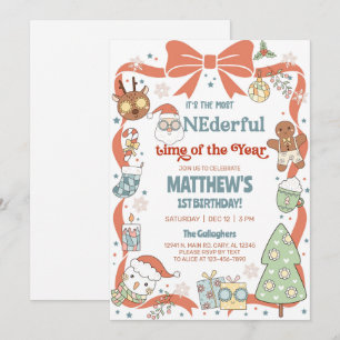 Invitation Moment ONEdieux de l'année Noël 1er anniversaire.