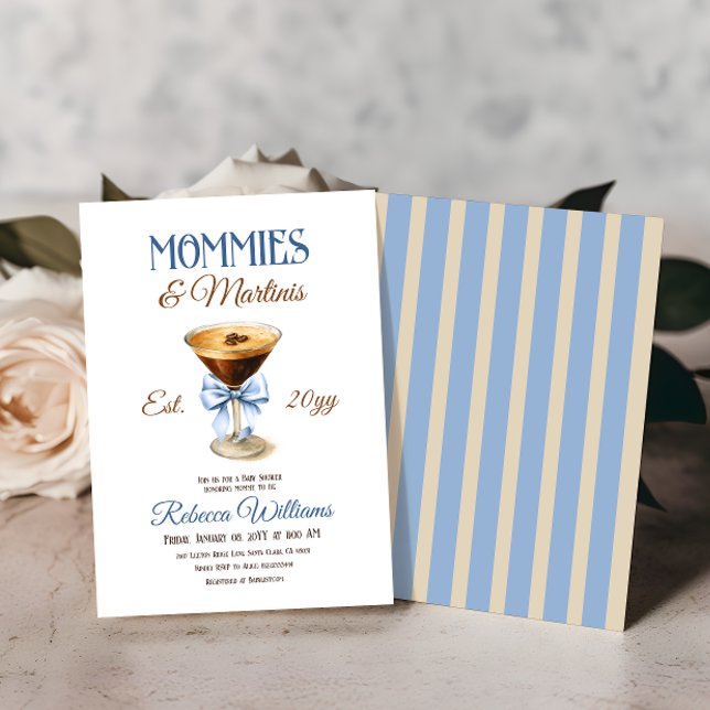 Invitation Mommies et Martini A Tini One Boy Baby shower (Créateur téléchargé)