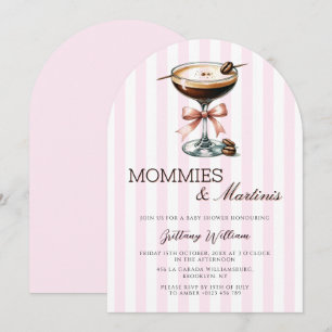 Invitation Mommies & Martinis Espresso Arch Baby shower fille