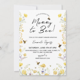 Invitation Mommy to Bee Wildlfower Baby shower