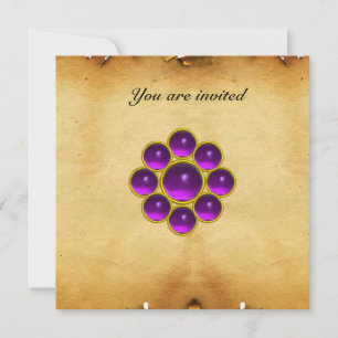 Invitation MON améthyste violet parchemin