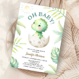 Invitation Mon bébé ! Bébé mignon Dino Dinosaur Baby shower