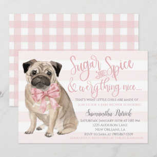 Invitation Mon bébé ! Douche Chien Rose Chien Rose Chien Rose