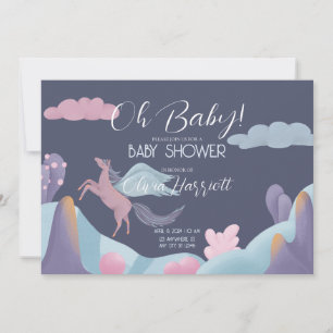 Invitation Mon bébé ! Magie Pegasus au pays des merveilles