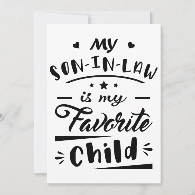 Invitation Mon gendre est mon enfant préféré (Devant)