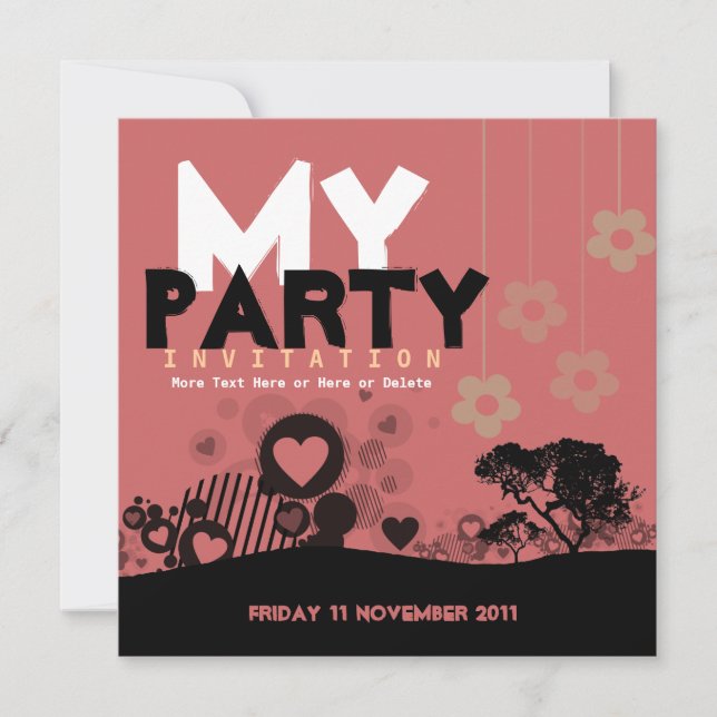 Invitation Mon parti s'amuse toute occasion Anniversaire Invi (Devant)