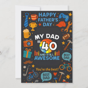 Invitation Mon père a 40 ans et est toujours génial Cadeaux d