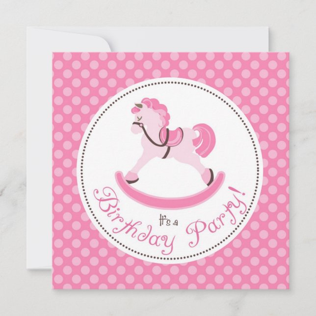 Invitation Mon petit carré 4 d'invitation de poney (Devant)