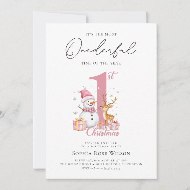 Invitation Mon premier Noël 1er anniversaire (Devant)