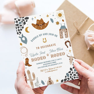 Invitation Mon premier Rodeo Joint Cowboy Southwestern Annive