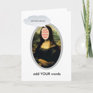 Invitation Mona Lisa facesinholes card