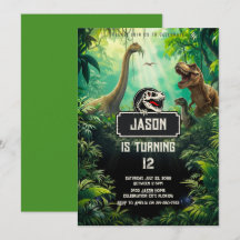 Monde des dinosaures cool Jurassique verdure Anniv