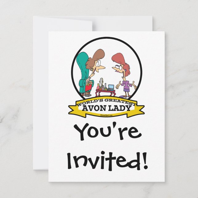 INVITATION MONDE LE PLUS GRAND AVON LADY WOMEN CARTOON (Devant)