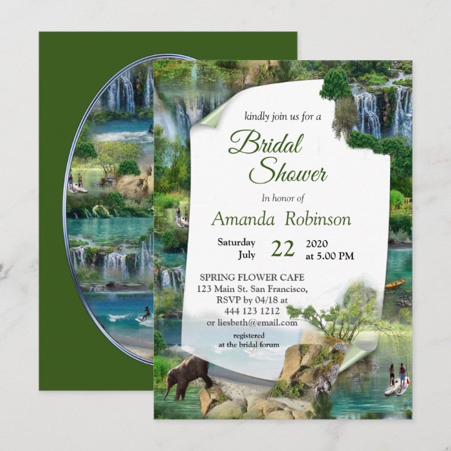 Invitation Monde Océans & Rivières, Lacs & Activités sportive (Devant / Derrière)