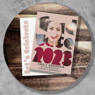 Invitation Mondern Simple Graduation Photo Rose Gold