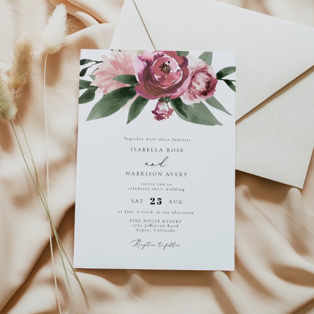 Invitation Monet - Mauve Blush Jardin Floral Mariage (Créateur téléchargé)