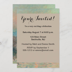 Invitation Monet Sunset Seine Beaux-Art Impressionnisme