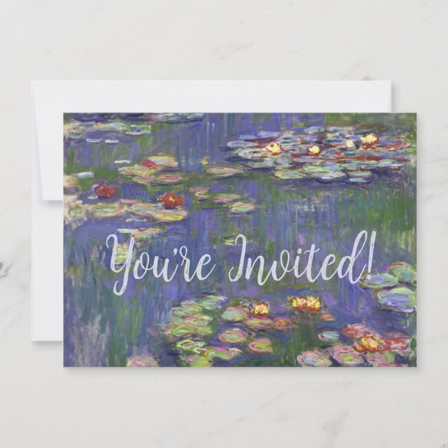 Invitation Monet Water Lilies Chef-d'oeuvre Peinture (Devant)