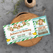 Monkey Boy Jungle Billets Pass Anniversaire Fête