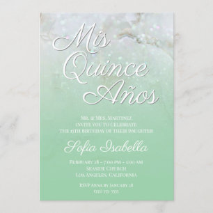 Invitation Monnaie de marbre vert Ombre Mis Quince Años