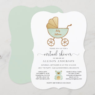 Invitation Monnaie de transport vers l'or pour le Baby shower