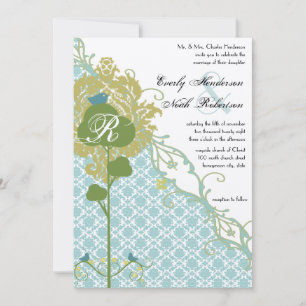 Invitation Monnaie des oiseaux rustiques romantiques Mariage