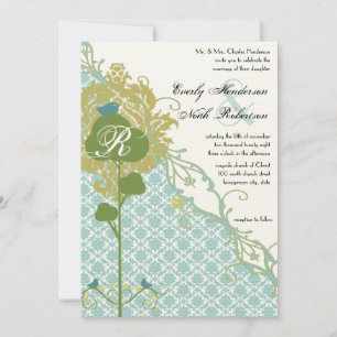 Invitation Monnaie des oiseaux rustiques romantiques Mariage