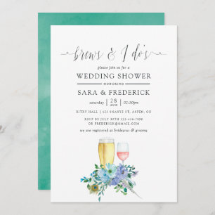 Invitation Monnaie et Boho Bleu brasse avant le I Do