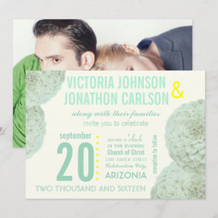 Invitation Monnaie et Jaune Succulent Mariage moderne