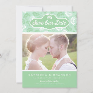 Invitation Monnaie et motif floral blanc Photo Enregistrer no