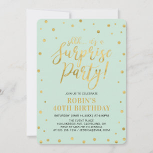 Invitation Monnaie et or   Adulte 40e fête d'anniversaire sur