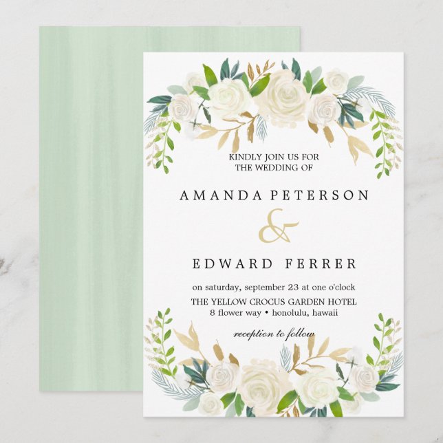 Invitation Monnaie mariage Rose ivoirienne (Devant / Derrière)