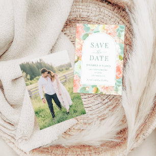 Invitation Monnaie Rose Romantique Boho Floral Turquoise Enre