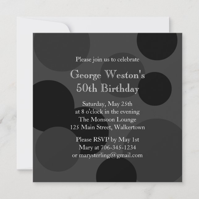 Invitation monochromatique d'anniversaire (Devant)