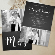 Monochrome minimaliste Mariage noir et blanc