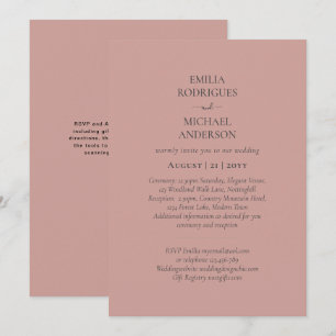 Invitation Monochrome moderne tout en un Mariage budget
