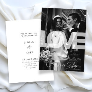 Invitation Monochrome Moderne typographie styliste mariage ph