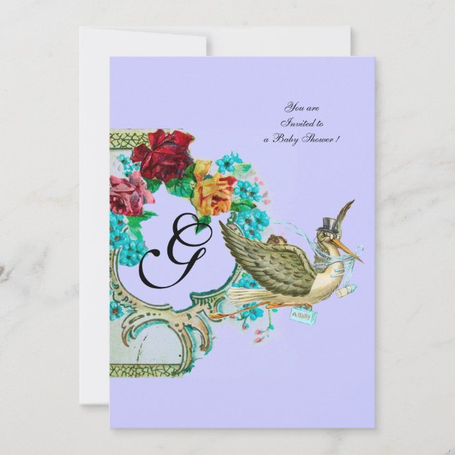 INVITATION MONOGRAM BABY SHOWER 3 (Devant)