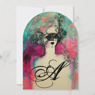 Invitation MONOGRAM DE CHARME, Sweet 16 Masquerade Party