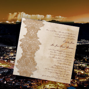 Invitation Monogram Vintage Méditerranéen Mariage Grec