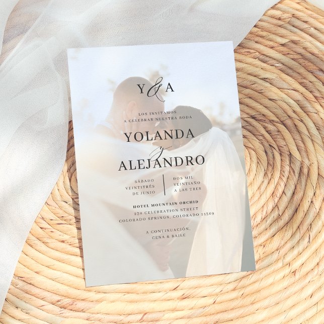 Invitation Monograma de Boda Invitaciones Elegantes con Foto (Créateur téléchargé)