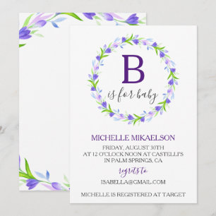 Invitation Monogramme B est pour le Baby shower