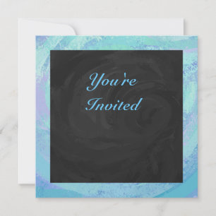 Invitation Monogramme bleu glacier