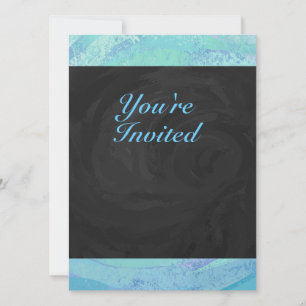 Invitation Monogramme bleu glacier