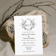 monogramme botanique classique typographie mariage