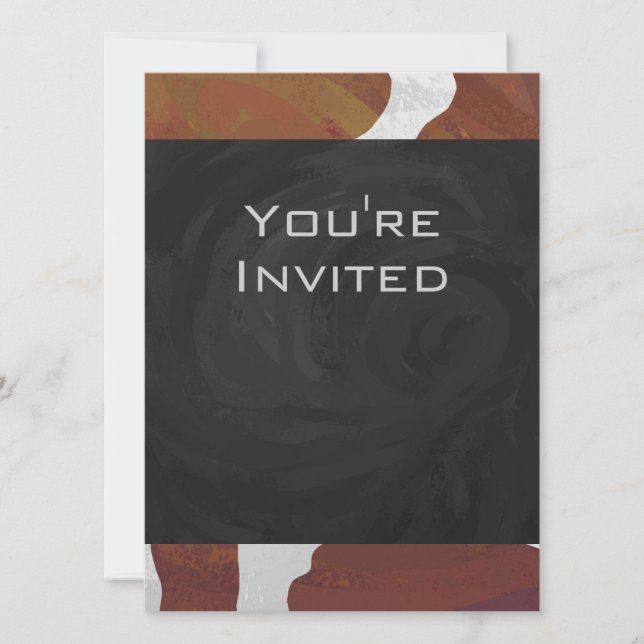 Invitation Monogramme Brown et blanc de vache (Devant)