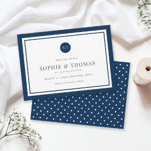 Invitation Monogramme classique couleur modifiable Enregistre