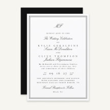 Monogramme classique encadré officiel Mariage noir