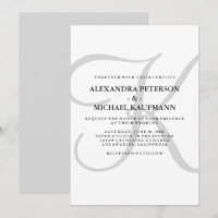 Monogramme classique moderne vertical en Mariage g